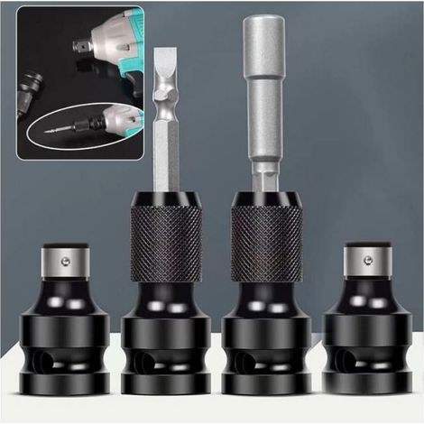 Adaptateur Douille - Conversion 1/2 Pouces vers 1/4 Pouces - Pour Clés à Chocs et Cliquets - Lot de 2 (1/5)