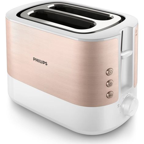 Philips Viva Collection HD2638/11 tostadora 7 2 rebanada(s) 950 W Oro rosa, Blanco (1/3)