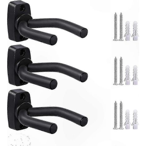 Supports muraux pour guitare avec vis, lot de 3 (1/4)