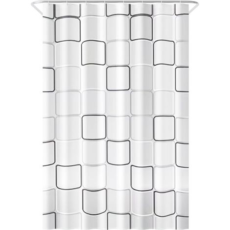 Ensemble de tringle à rideau de douche imperméable et anti-moisissure, rideau de séparation de salle de bain sans perçage