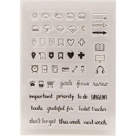 Tampon transparent « Temps et mots » pour cartes, journal et décoration photo (1/4)
