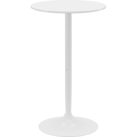 Bartisch Stehtisch runder Küchentisch Ø60 cm für Wohnzimmer Esszimmer Stahl weiß höhenverstellbar .de