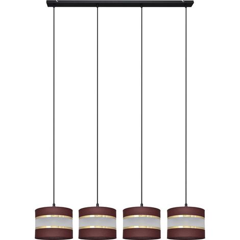 Helam HELEN Straight Bar Suspension Plafonnier Marron, Or, Noir 100cm