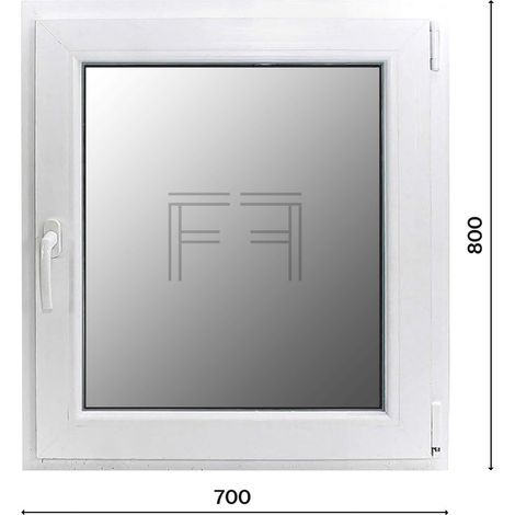 Fintex-finestra in PVC bianco singola anta 700X800 apertura a destra, doppio vetro, PROFILO A L (1/3)