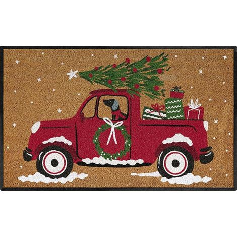 CCYKXA Niedliche Weihnachts-Fußmatte für draußen, rutschfeste Auto-Fußmatte mit Antirutsch-Rückseite für den Eingangsbereich (1/5)
