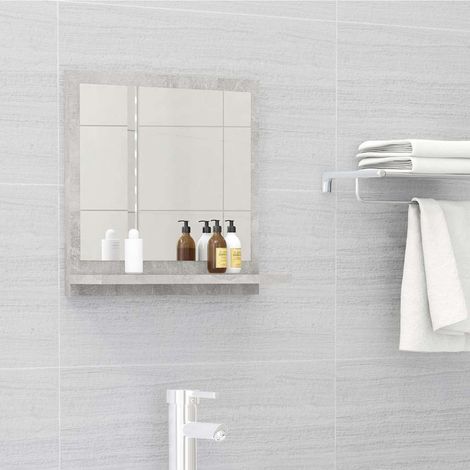 Miroir de salle de bain-Miroir de maquillage Gris béton 40x10,5x37cm Bois ingénierie 814747 (1/5)