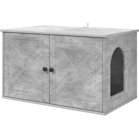 Niche pour chat, en béton, 85 x 55 x 50 cm, bois d'ingénierie (1/5)