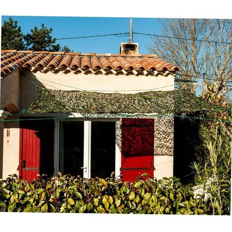 Werka Pro – Toile d'ombrage ajourée camouflage 4 x 5 mètres – Protection UV – Grammage 100 g/m² – Résistante aux intempéries – Pour espaces extérieurs - PRO 4 X (1/5)
