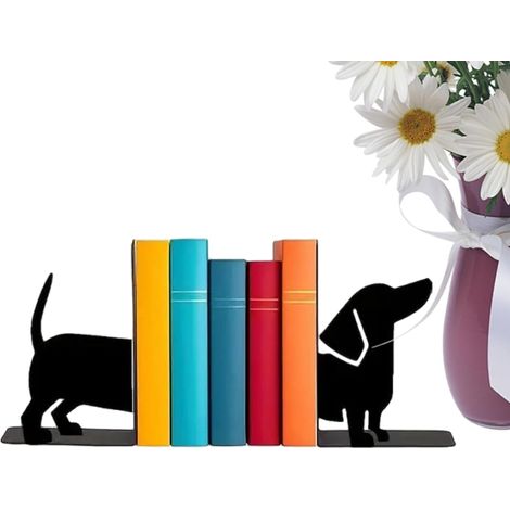 Porte - Livres - Support en Métal en Forme de Teckel Noir - Livres Pour (1/5)