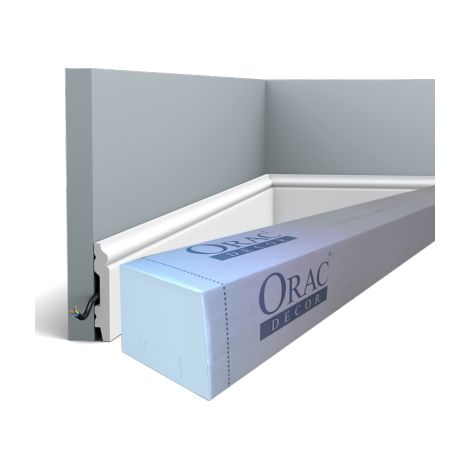 Orac – Plinthe décorative polymère 32m – Dimensions 7x1x200cm – Rigide pour finition intérieure – Conditionnement carton complet