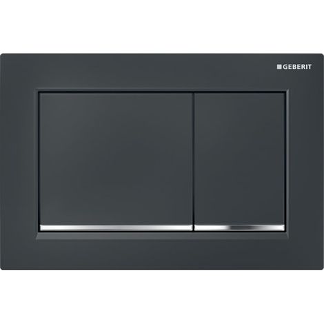 Geberit Omega20 - Pulsador de descarga OMEGA20, negro/cromo brillante 115.080.KM.1