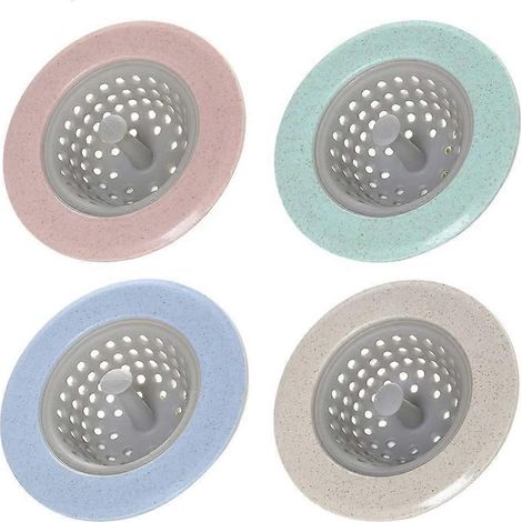 Bouchons de vidange en silicone pour évier de cuisine, crépines, filtres à cheveux, bouchons de vidange pour baignoire, bouchons de vidange pour évier et sol, accessoire de cuisine (lot de 4, multicol (1/4)
