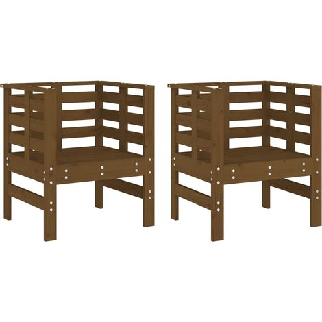 Maison Exclusive - Sedie da Giardino 2pz Ambra 61,5x53x71cm Legno Massello di Pino