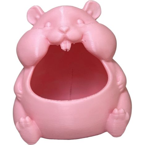 Cestino portatile in plastica a forma di criceto, adatto agli animali domestici - Rosa