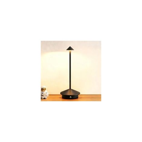 Lampe de Table LED Tactile sans Fil à Pile Rechargeable Portative Réglable en Luminosité Design Minimaliste pour Restaurant Dîner de Couple Chambre à Coucher Patio Extérieur Pique-Nique