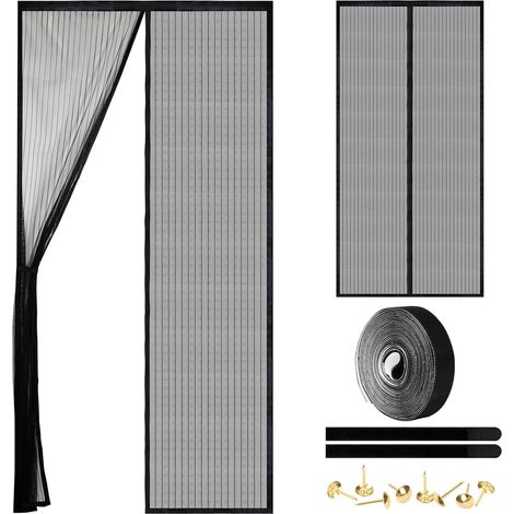 Mosquitera magnética para puerta - Cierre automático - Alta resistencia - Malla manos libres - Mantiene alejados a los insectos y permite el paso del viento - 100 x 210 cm (1/5)