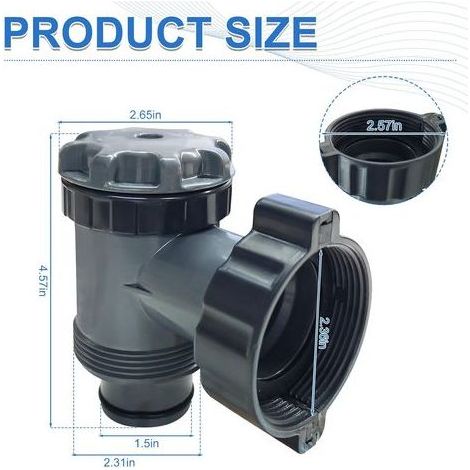 Lot de 2 Vanne pour Pompe de Piscine, Tuyau 38mm, Compatible Intex Bestway Coleman (1/5)