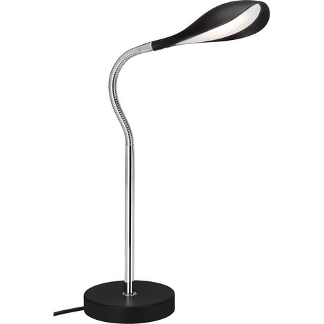 Lampada da tavolo a LED con interruttore a cavo flessibile 4,5 W nero-cromo metallo Briloner (1/5)