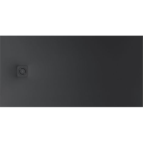 Receveur de douche extra plat en Stonex® Terran-N + Grille Twist - 1600x800mm - Noir (1/2)