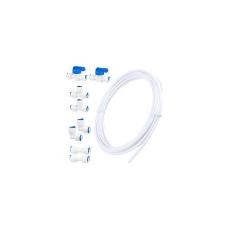 Kit de Frigo Tuyau D'alimentation en Eau Universel 10M Matériau Tuyau Frigo Alimentation en Eau Connecteur de Tuyau de Réfrigérateur 1/4" Kit de Filtre pour Réfrigérateur (1/5)