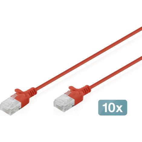 Digitus DK-1618-020S-R-10 RJ45 Patchkabel CAT 6 U/UTP 2 m Rot 1 St. (1/5)