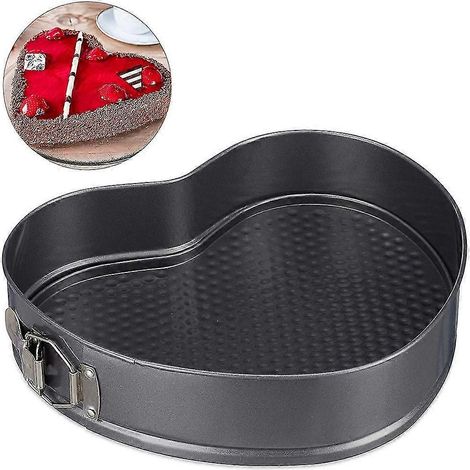 Mini moule à gâteau en forme de cœur, moule à charnière en forme de cœur, petit, antiadhésif, étanche, pour une demi-recette (1/4)