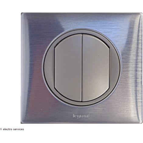 Double interrupteur ou Va-et-vient Céliane Complet Aluminium Griffes: Sans griffes