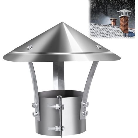 Stainless steel rainproof chimney cap for flue pipe, rain and snow resistant, for outdoor stove flue lining, 120mm diameter (1/5)