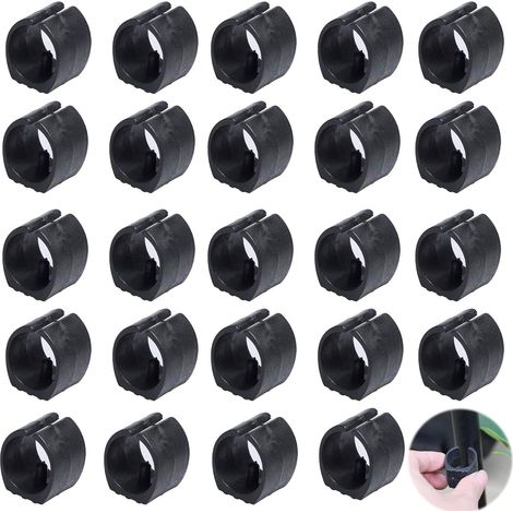 Patins de Serrage de Tube de Chaise en Plastique Chaise en Plastique pour Pieds de Chaise en Forme de U Patins pour Pieds de Chaise à Attaches pour tubes ronds 24 pièces (25mm) (1/4)