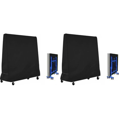 Housse pour Table de Ping Pong Extérieure , Résistance à la Déchirure, à l’Eau et au Vent , Imperméable Bâche de Protection pour Table Ping-pong, Noir, 185 x 70 x 165 cm (Lot de 2)