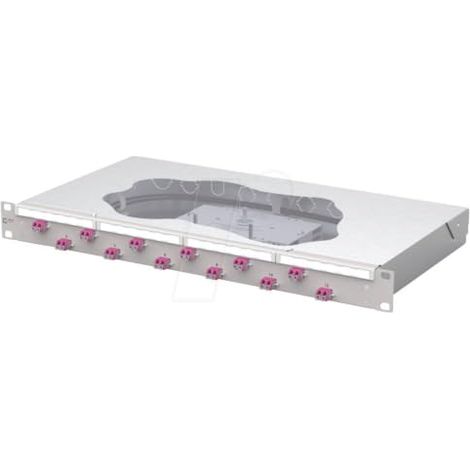 Metz Connect OpDAT fix2 Patchfeld Splice 12xLC-D OM4 - Panel de cerveza 483 mm (19) 1 UH Gris claro