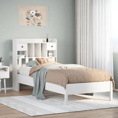 Cama con estantería sin colchón madera maciza 90x200 cm