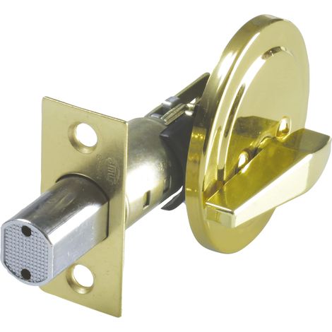Serrure à rosace avec Condomation Interne Mod. 1750 Ø 65 mm Épaisseur maximale de porte : 45 mm Goupille de sûreté anti-scie Acier laiton verni (1/3)