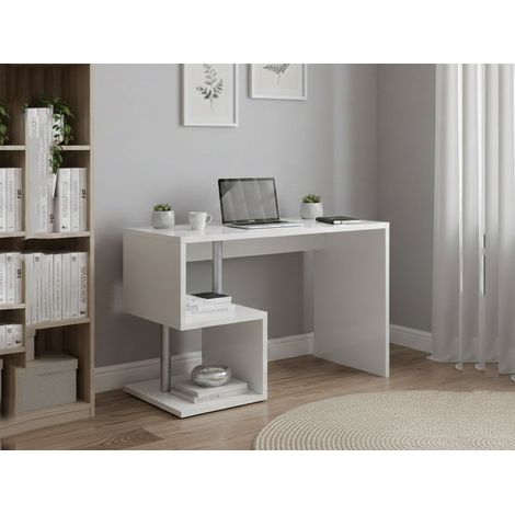 Scrivania - 2 Ripiani Modulabile, Bianco Lucido, -, 100x50x78h cm Chimbote (1/4)
