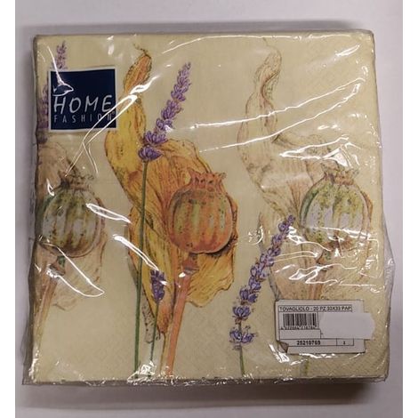 HOME FASHION - CONFEZIONE DI TOVAGLIOLIPER DECOUPAGE DA 20PZ 33X33CM - FANTASIA FLOREALE