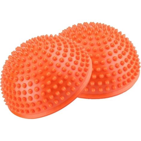 MINKUROW Fußmassageball, PVC-Yoga-Halbkugeln, Massagetrainer, Trainer, Fitness-Balance-Ball (Orange) (1/5)