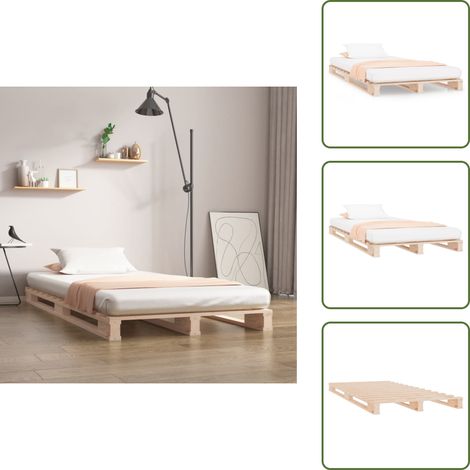 The Living Store Lit de palette 90x200 cm bois de pin massif - Lit palette (1/5)