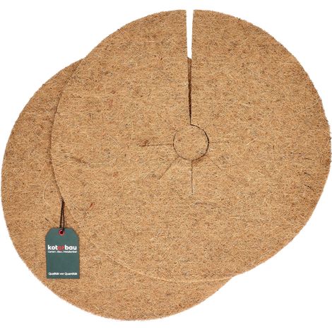 KOTARBAU® Lot de 2 Disque de Paillage - Fibre de Coco - ⌀ 45 cm - Marron - Paillage Coco - Protection Hivernale pour Plantes en Pot