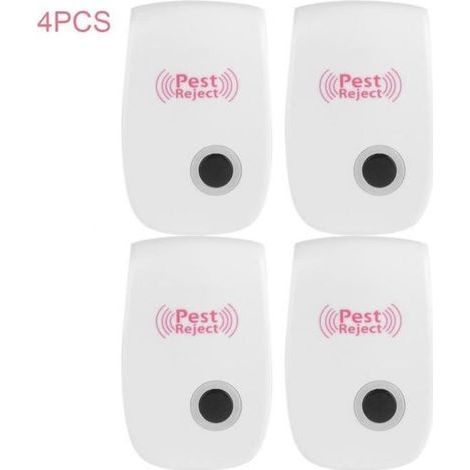 4 x Repulsif Insectes Anti-nuisibles à Ultrasons Moustiques Rongeur Electronique Pest Repeller pour animaux EU Plug (1/5)
