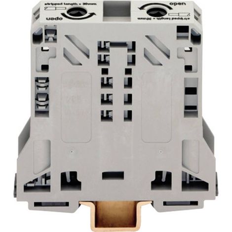 Morsettiera Grigia 50mm² per Guida Din 35mm Wago 285-150, 2 Conduttori (1/2)