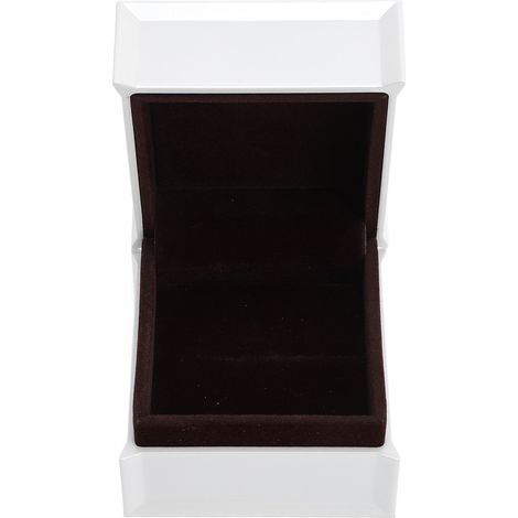 Boîte à bijoux en velours blanc carré de luxe, petite boîte à bagues pour fiançailles ou mariage (1/5)