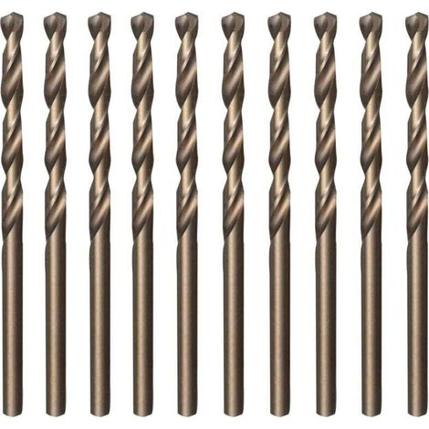 [JAMAIS UTILISÉ]Lot de 10 forets hélicoïdaux M35 en acier rapide HSS doré et cobalt 3,5 mm x 70 mm pour percer les aciers inoxydables et durs, la fonte, le cuivre, l'aluminium, le bois et le plastique