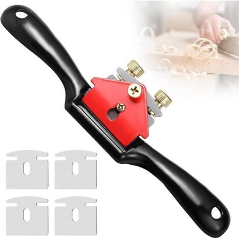 Spokeshave réglable pour le travail du bois, rabot manuel avec 4 lames de rechange (1/5)