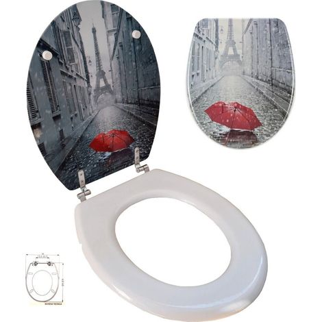 SEDILE COPRIWATER UNIVERSALE PER BAGNO COPRI WC WATER IN LEGNO 18" Mod. 52996 (1/4)