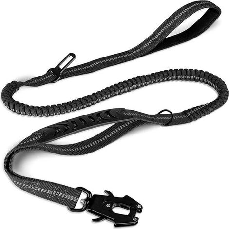 DreamPawz,Correa táctica para perros,Correa para perros,Extensible de 120 cm a 178 cm,Cinturón de seguridad del coche,Marrón (1/5)