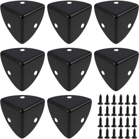 Protection Coin de Table en métal Noir 8 pièces – cornière d’Angle Aluminium 23×23×23 mm pour Meubles, boîtes, commodes, tiroirs – Anti-Chocs (1/5)