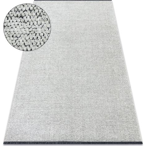 Teppich FLORENCE 24021 Einfarbig, Glamour, Flachgewebt, Fransen - creme beige 78x150 cm