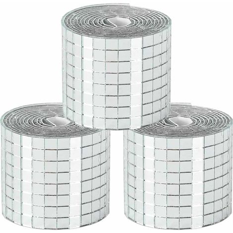 Azulejo de Espejo Mosaico 3 pcs Plateado 100 x 4 cm Cristal vidaXL