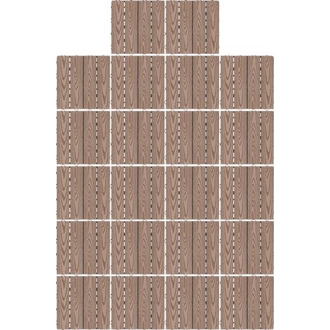 Baldosas para terraza, diseño entrelazado, resistentes a la intemperie, Café (1/2)