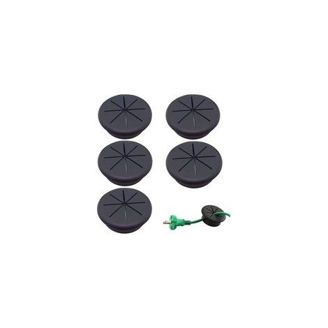 Lntyq Stück Kunststoff-Tischdurchführungen, Schreibtischdurchführungen, rundes Kabelloch, Kunststoff-Kabeldurchführungen, 60 mm flexible ABS-Durchführungen für Zuhause, Büro, Arbeitszimmer (schwarz) (1/5)